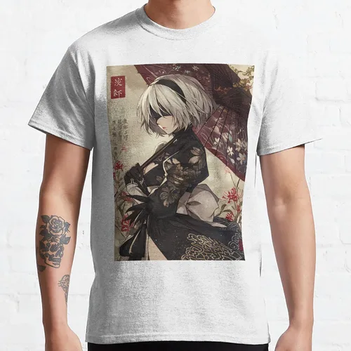 Imagen 2 del producto Nier Automata Game of the Yorh tradicional 2B Anime camiseta Sexy Waifu 2B manga camisetas gráficas 100% algodón camisetas de gran tamaño