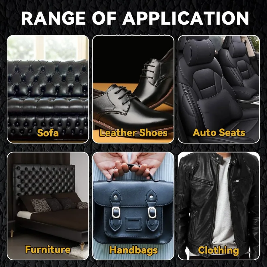 Schwarzes Leder-Reparatur-Set für Möbel, Leder-Sitz-Reparatur-Set für Autos, stellen Sie einfach das Auto-Innenraum-Sofa, eine Geldbörse und eine Jacke wieder her