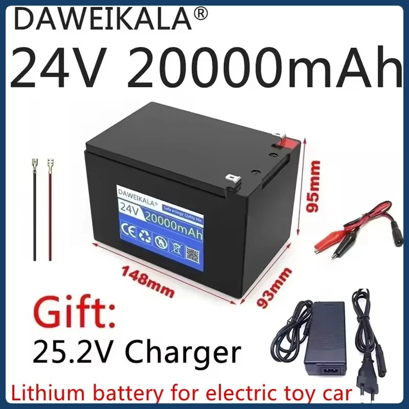 

Аккумулятор 2026 24В 20Ач, литиевый аккумуляторный блок 18650, перезаряжаемая батарея для солнечной энергии и электромобилей + зарядное устройство 25.2В 2А