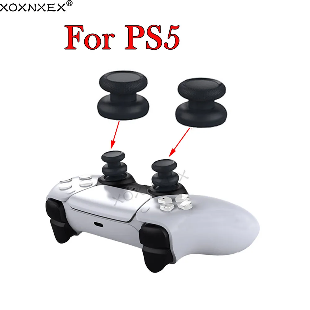 ฝาปิดคันโยกหัวแม่มือ1เซ็ตใช้สำหรับเปลี่ยนจอยควบคุมเกมจอยสติ๊กอะนาล็อกซิลิโคนกันลื่นสำหรับ PS5ไม้นิ้วหัวแม่มือยกสูง
