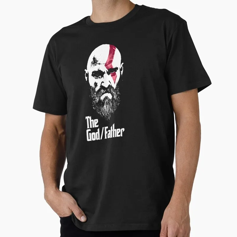 God of War Kratos T Shirt The God_Father Graphic Tee Spartan Warrior Ragnarok Streetwear Short Sleeve Unisex Gamer Gift Tops