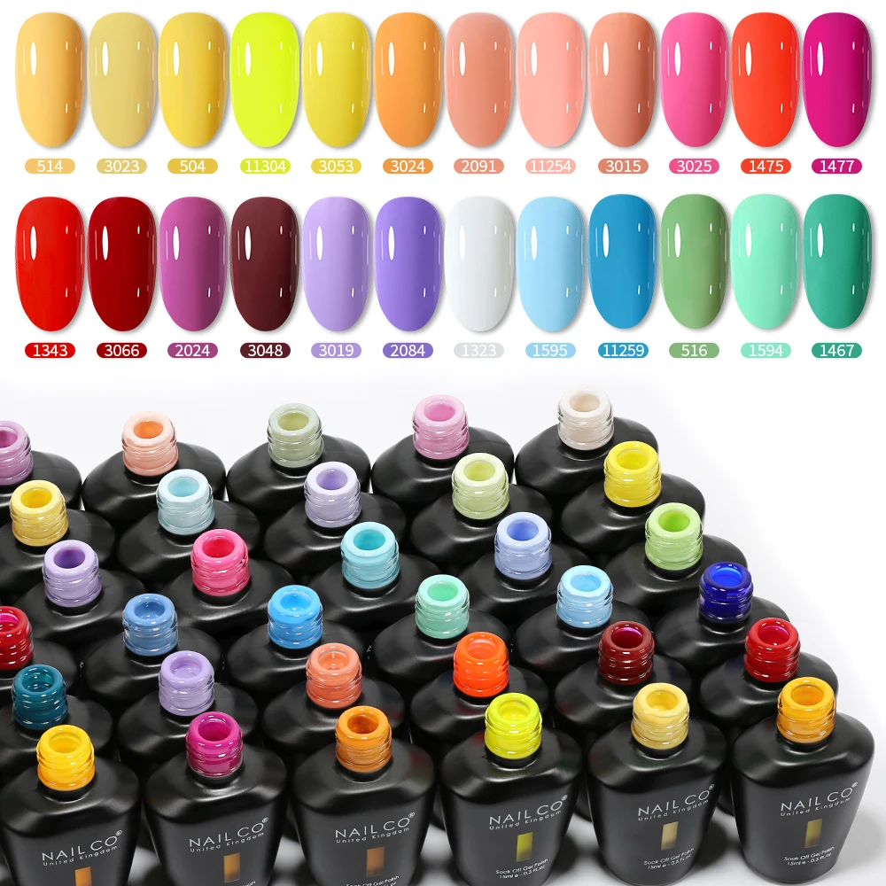 NAILCO 15ml Nail Gel Polish Vernis Semi Permanent UV Varnish Nail Art Polish Gel Manicure Matte Top Base Coat Hybrid Colors Nail
