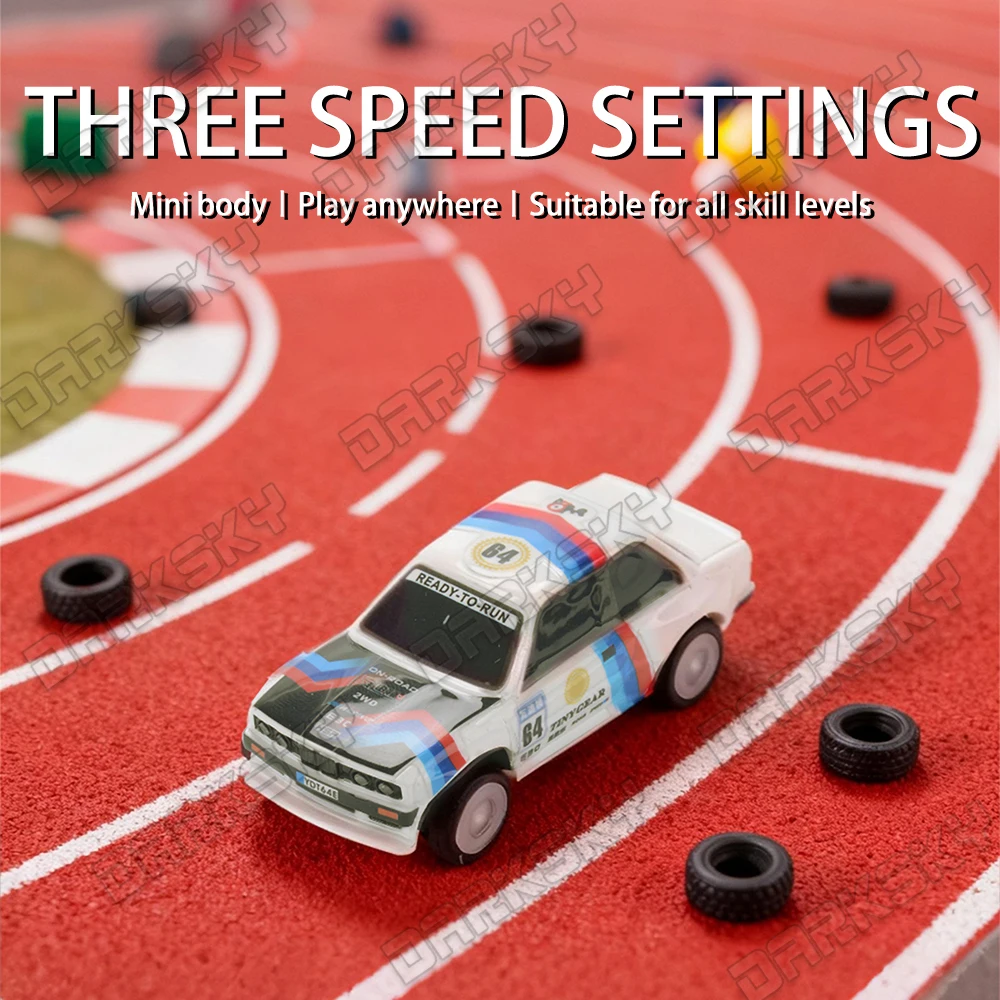 1/64 RTR Mini RC TinyGear RC voiture télécommandée Simulation de bureau arrière entraînement plat voiture de sport voiture de course jouet