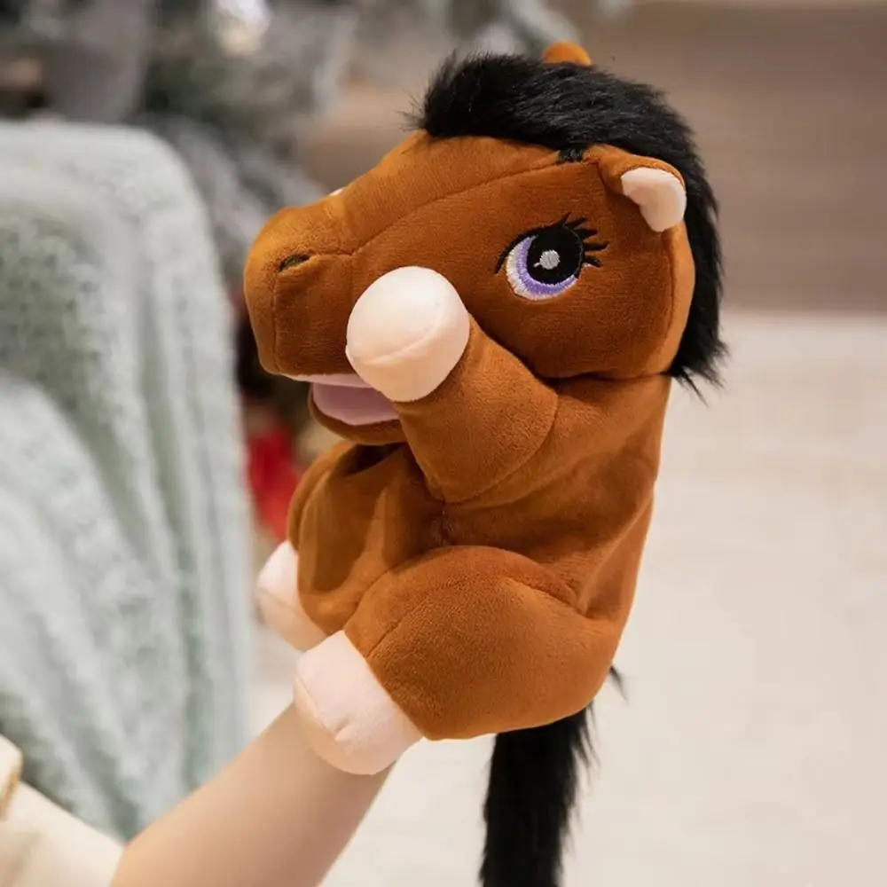 Cavallo Animale Piccolo Cavallo Burattino Simulazione Storytelling Peluche Ripiene Cavallo Giocattoli Morbido Educazione Precoce Mano Dito Storia Burattino