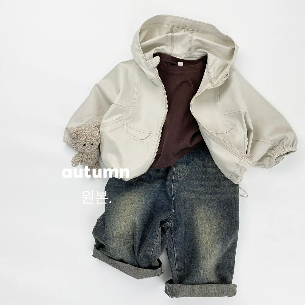 

Autumn Winter Infant Baby Boys Outdoor Jacket 100% Cotton Hooded Windproof Solid Kids Boy Jacket Versatile Toddler Boy Coat