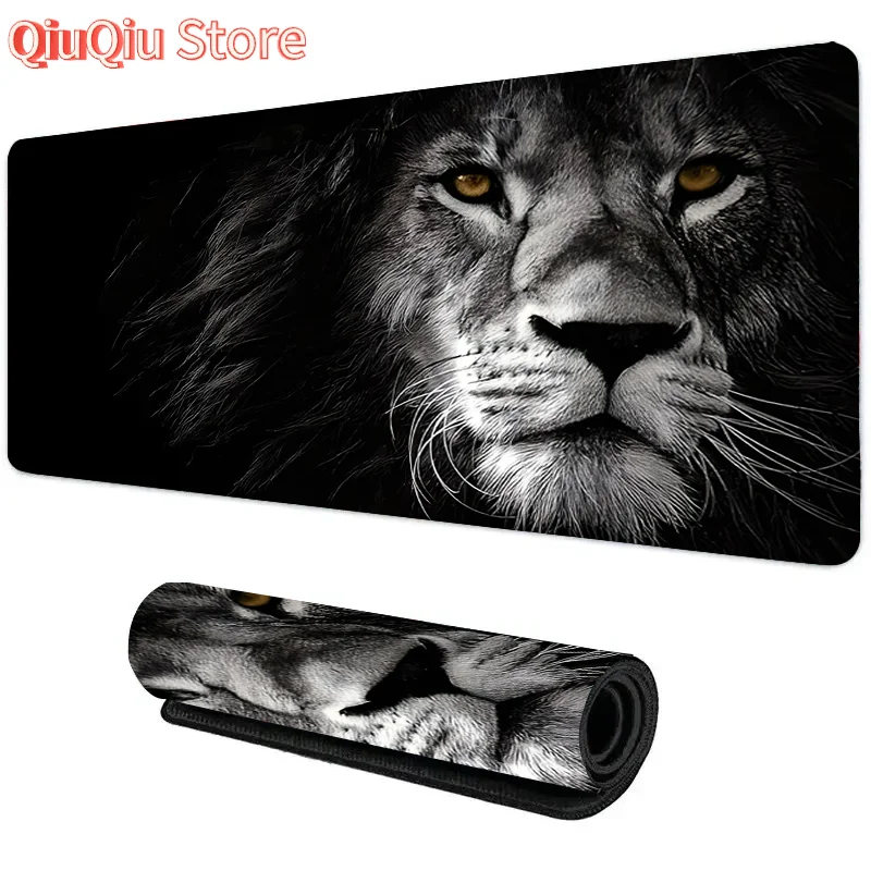 

Computer Mat Mouse Pad Anime Mousepad Gamer Table Office Carpet 1000x500MM Large Lion Desk Accessory Black Keyboard Deskpad