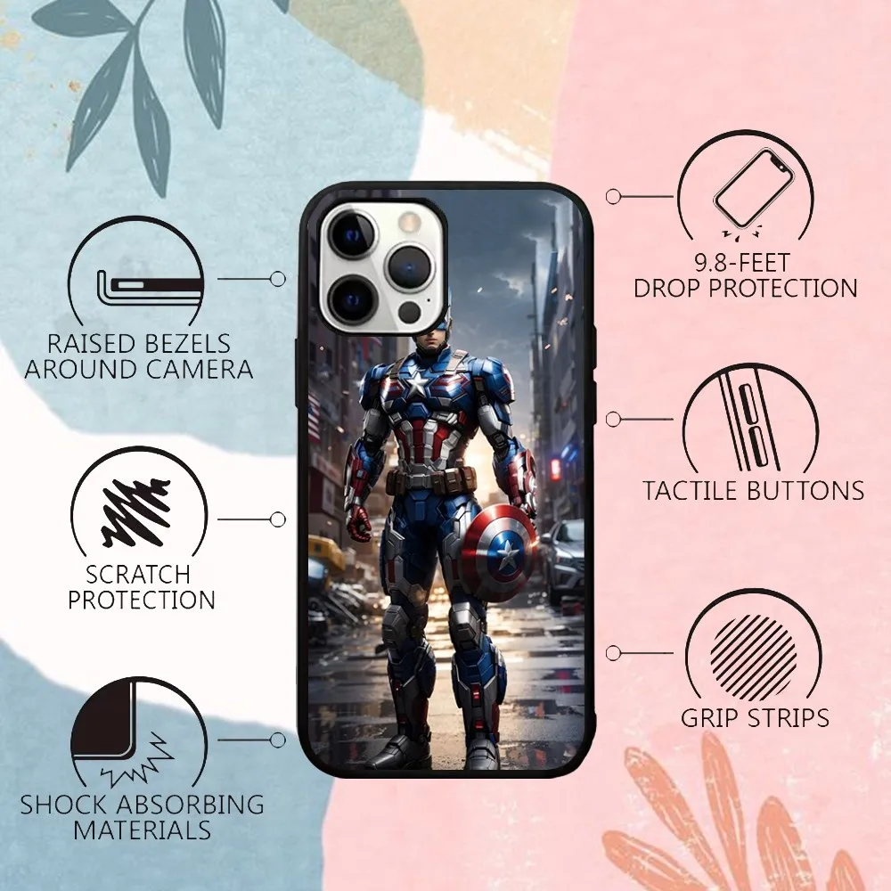 C-Captain A-America чехол для телефона IPhone 15 14 13 Pro Max 11 12 Mini Alex, зеркальный Для Magsafe, чехол для беспроводной зарядки