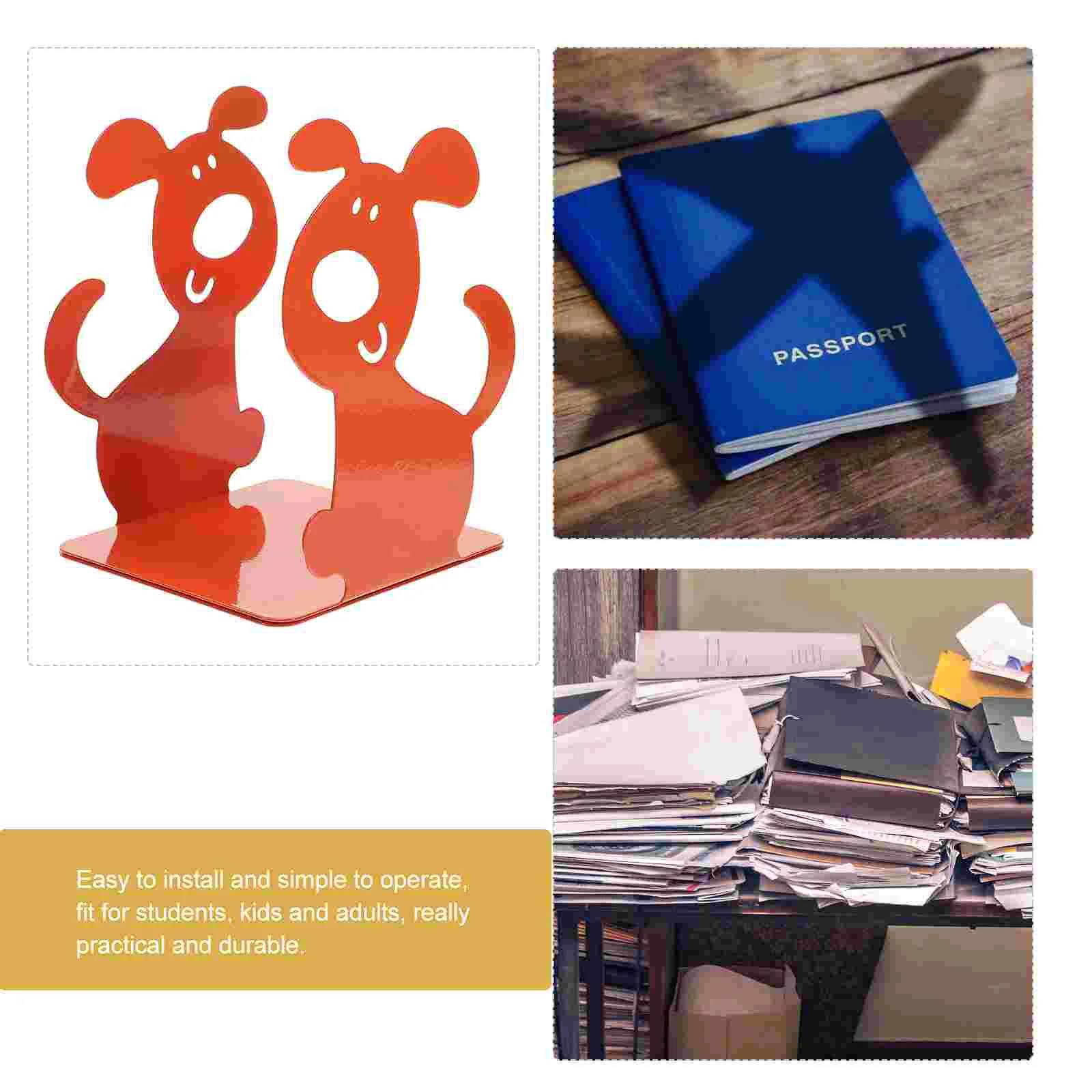 2 قطعة من الدفتين الكرتونية بتصميم عالي التحمل، حامل كتب متعدد الوظائف لغرفة الأطفال والمكتب والديكور المنزلي، كتاب قوي