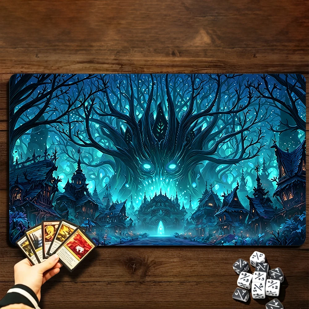 Demon King Tribe TCG Playmat Magic Playmat Gathering Gaming Mat with Stitched Edge Anti-slip base 60X35cm Trading Card Game