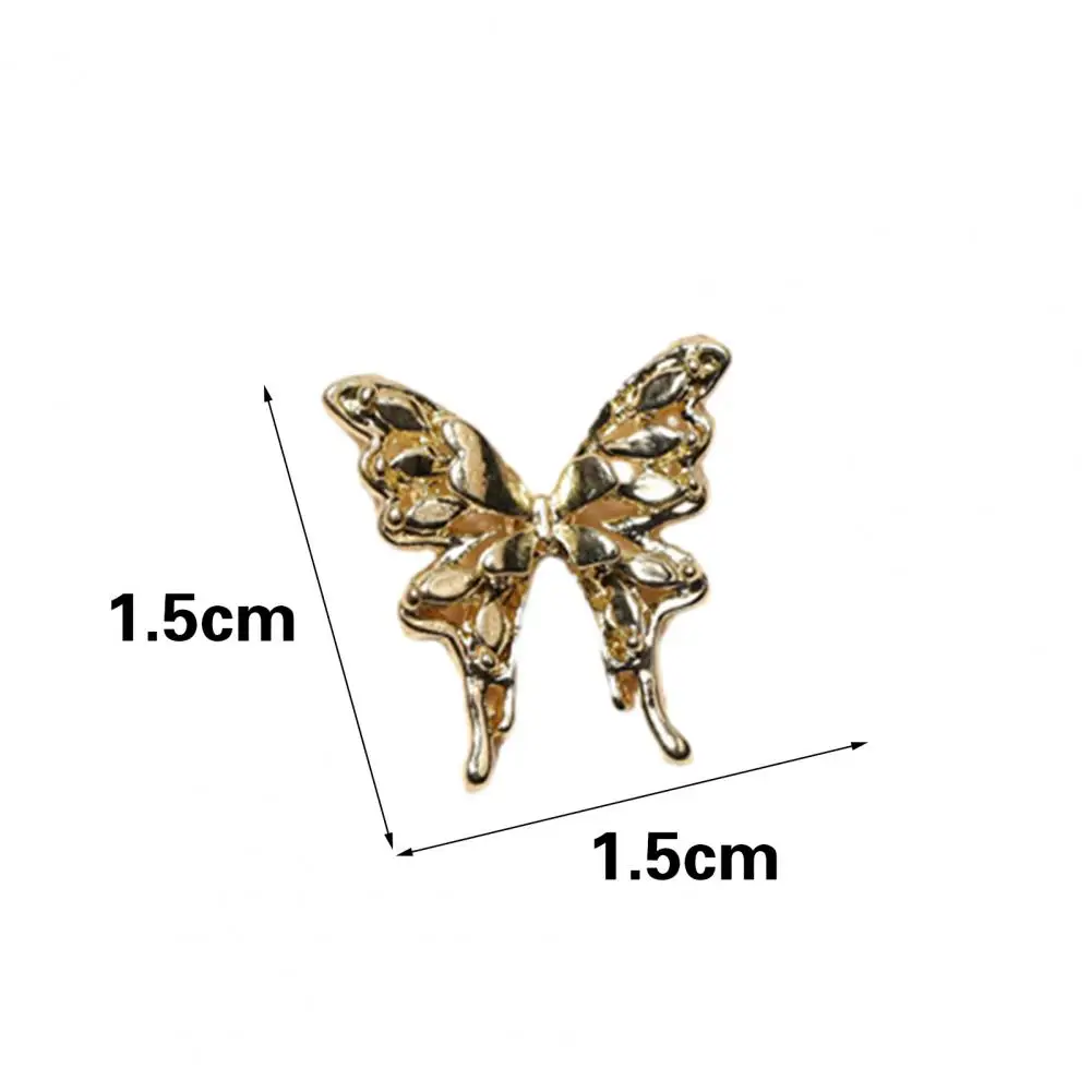 Nail Art Decoration Alloy Solid Wear-resistant Silver Color Butterflies Bowknot Nail Charm Nail Decoration Decorative