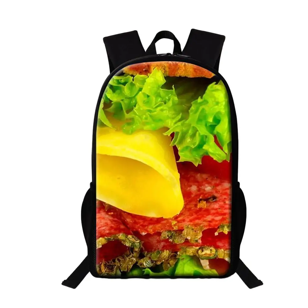 Mochila multifuncional con estampado de hamburguesa para Niño, Niña y Adolescente, mochila escolar para jardín de infantes, Cola, Pizza, hamburguesa