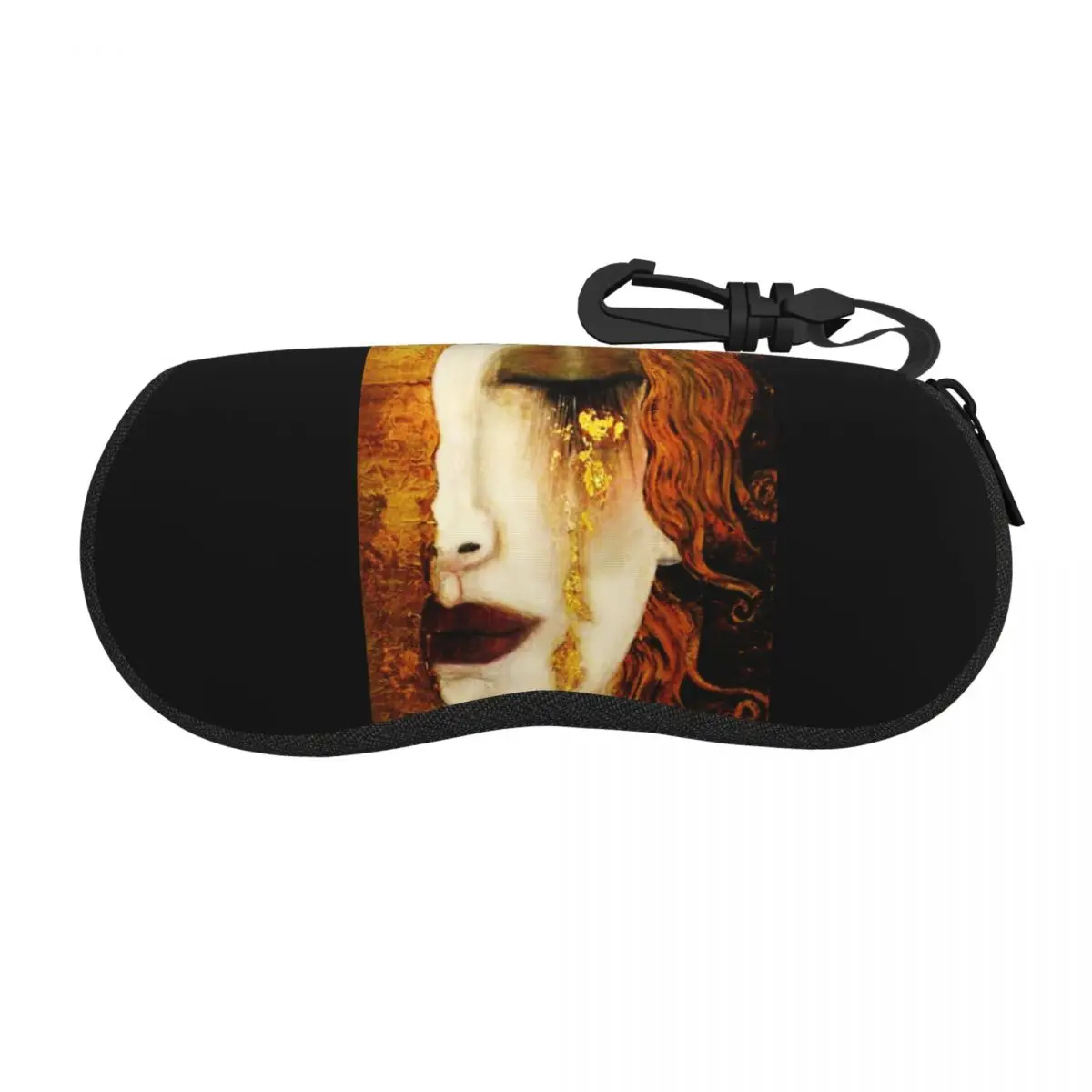 Estuche para gafas personalizado Gustav Klimt Golden Tears Shell, estuche para gafas artísticas con simbolismo a la moda para hombres y mujeres, estuche para gafas de sol