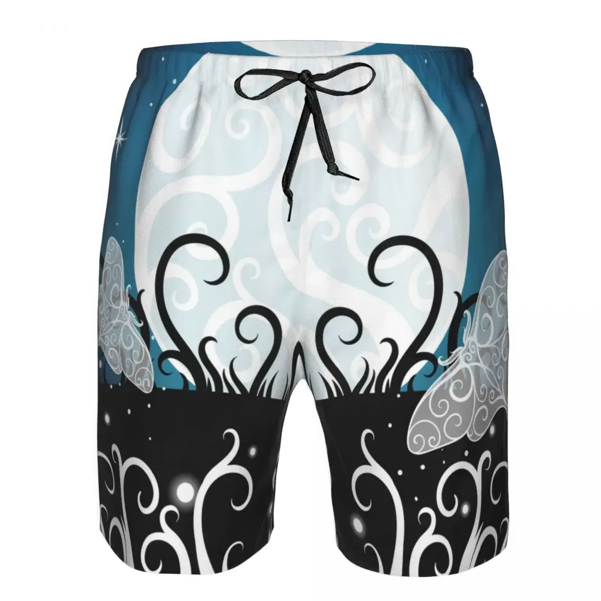 Quick Dry Summer Mens Swimwear Beach Board Short Briefs For Man Moon With Butterflies Swimming Trunk Beachwear