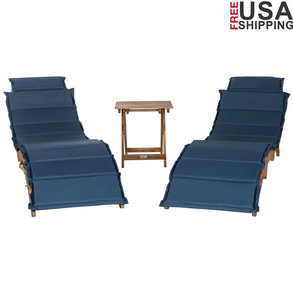 

Modern 3 Piece Outdoor Lounge Set with Cushions Acacia Wood Frame Weather Resistant Chic Design Easy Care Furniture