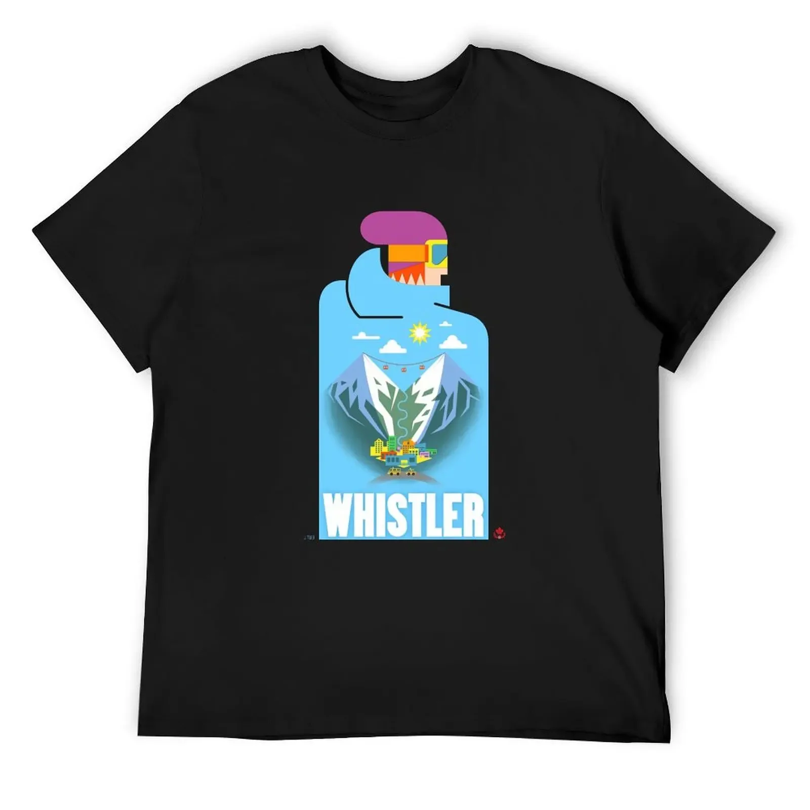 Blue Bird Whistler Village Shirt T-Shirt cute tops tops oversized t shirt men t shirts