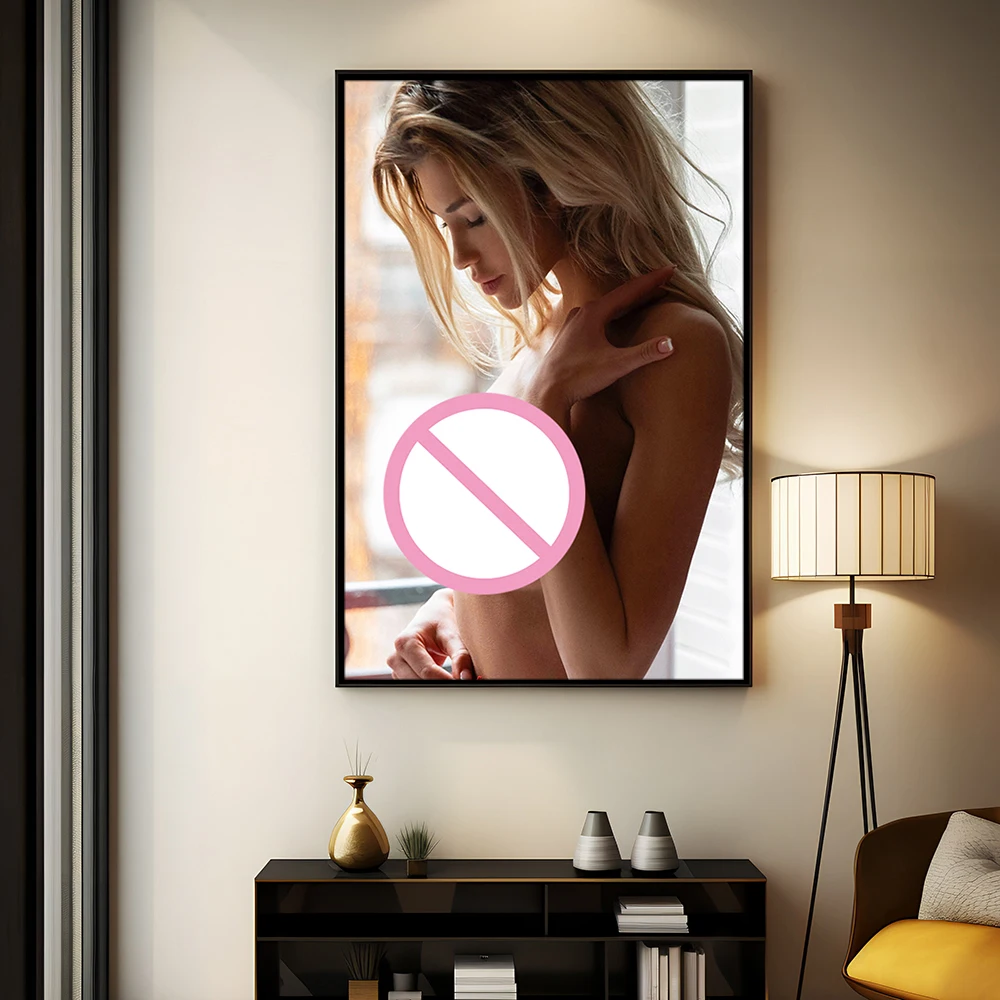 Modern Art Canvas Paintings Blonde Girl Poster and Prints Wall Art Pictures for Living Room Home Decoration
