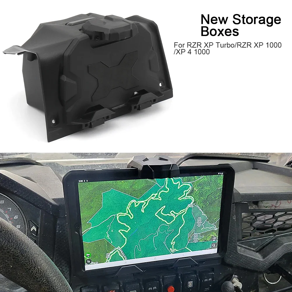 

UTV Electronic Device Tablet Holder Storage Box Accessories Black For Polaris RZR XP 1000 RZR XP 4 Turbo TURBO