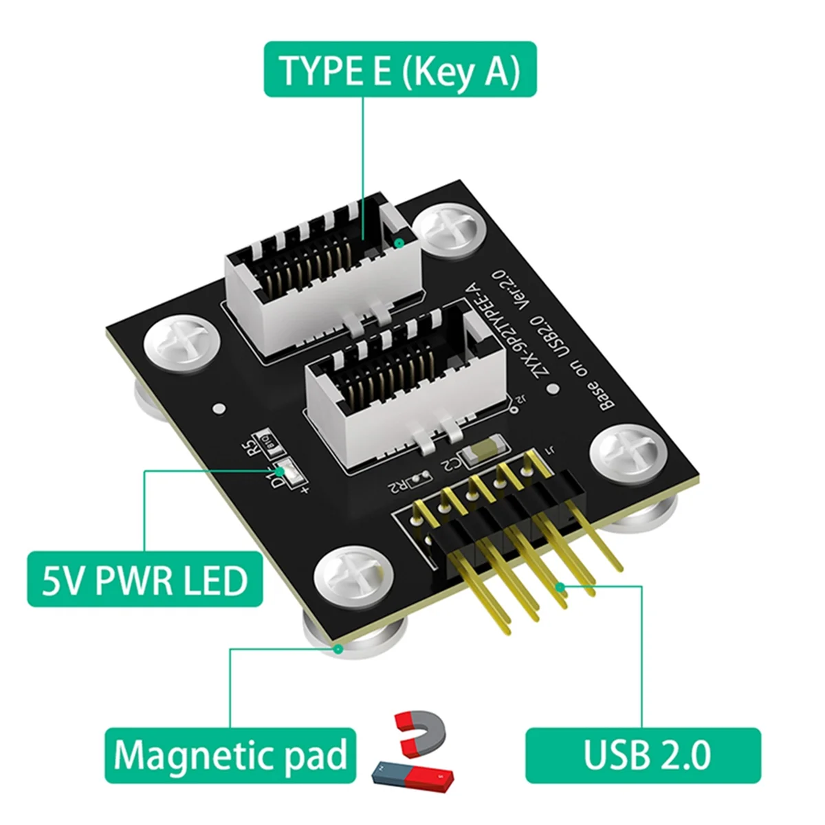 Dual USB 3.1 Front Panel Socket Key-A Type-E to USB 2.0 9Pin Mainboard Header Male Cable Extension Adapter