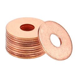 Uxcell 볼트 금속 와셔 링 패스너 키트용 플랫 와셔 나사, 구리 1mm, 1.5mm, 20-200 개