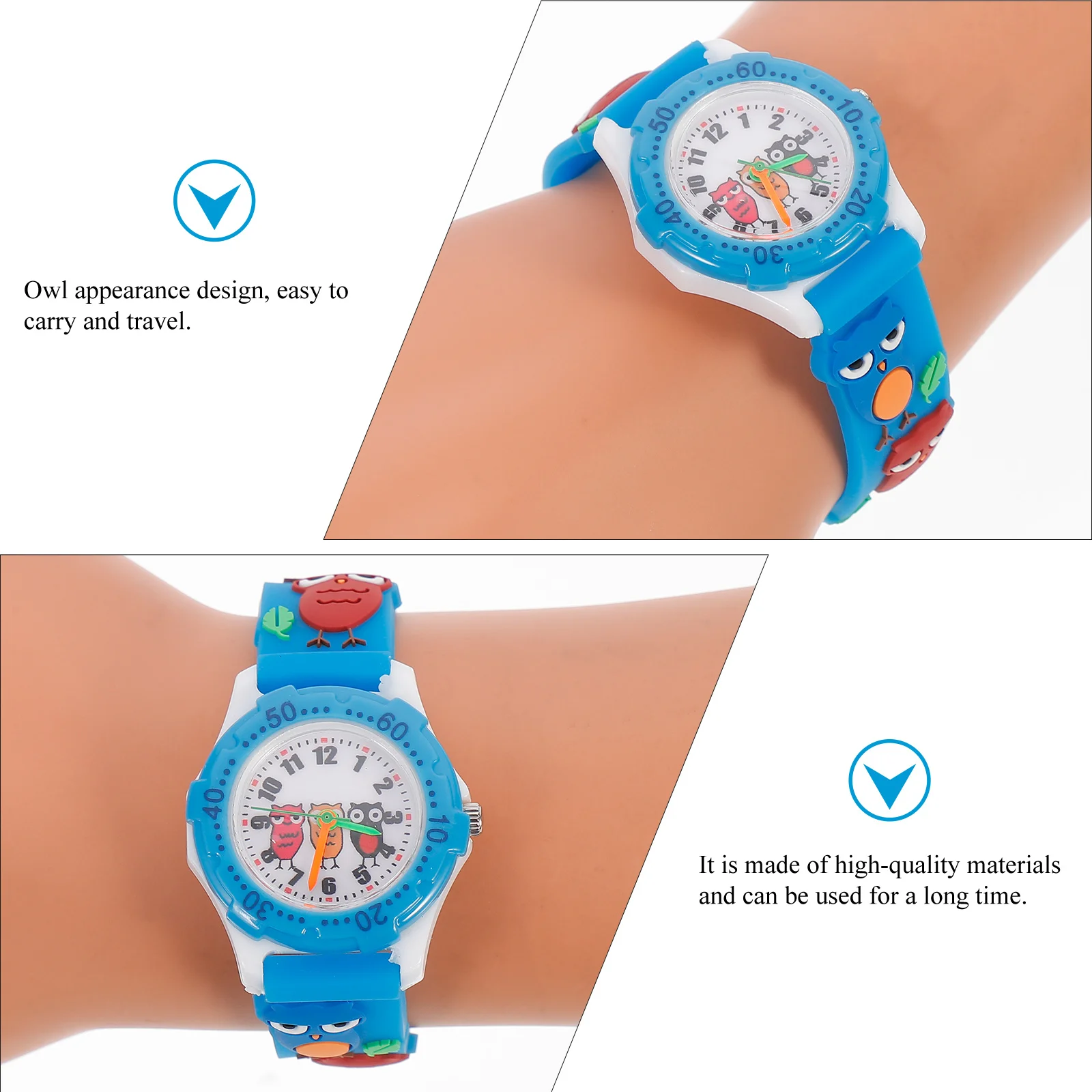 Jam Tangan Tali Burung Hantu Kartun 3D Anak-anak Jam Tangan Gelang Karet Gerakan Tepat Mudah Dipakai Hadiah Ulang Tahun Jam Tangan Anak Kartun