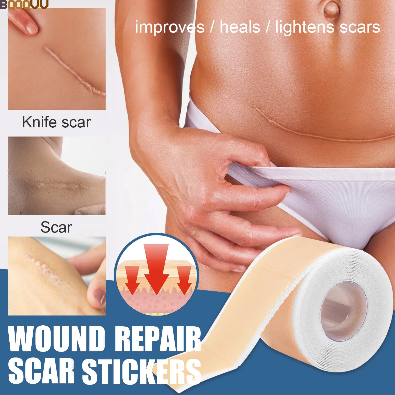 Professional Silicone Scar Sheets, Scars Treatment, Reusable Silicone Scar Strips, Type for Keloid, C-Section, Surgery, 1Roll