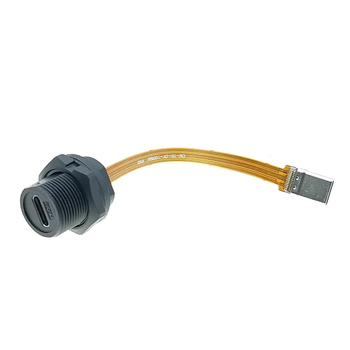 New 3C-Waterproof IP67 IP68 Type C Female to Male PFC Flat Cable 3.1 Threaded Type Type-C 3.1