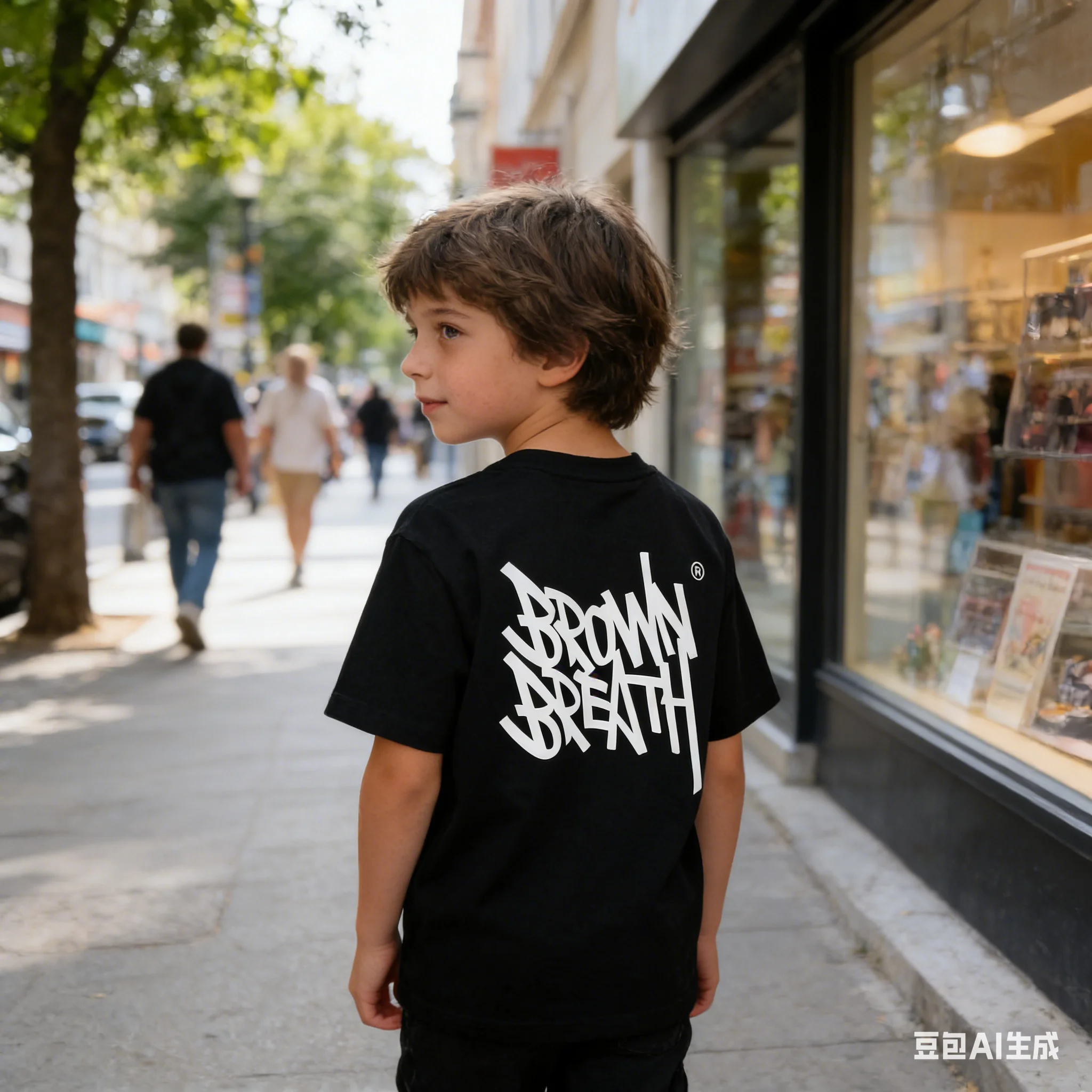 Herren-T-Shirt, mehrere Größen, HD-Druck, braunes Graffiti-Muster, Baumwolle, Streetwear, lässige Mode, Rundhals-Oberteil, Geschenk