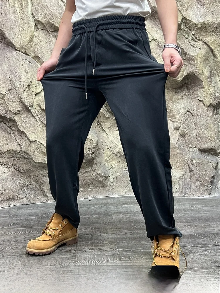 

Men's Knitted Straight Leg Casual Pants Smooth Skin-friendly Breathable Copper Ammonia Silk Fabric Autumn Season Versatile