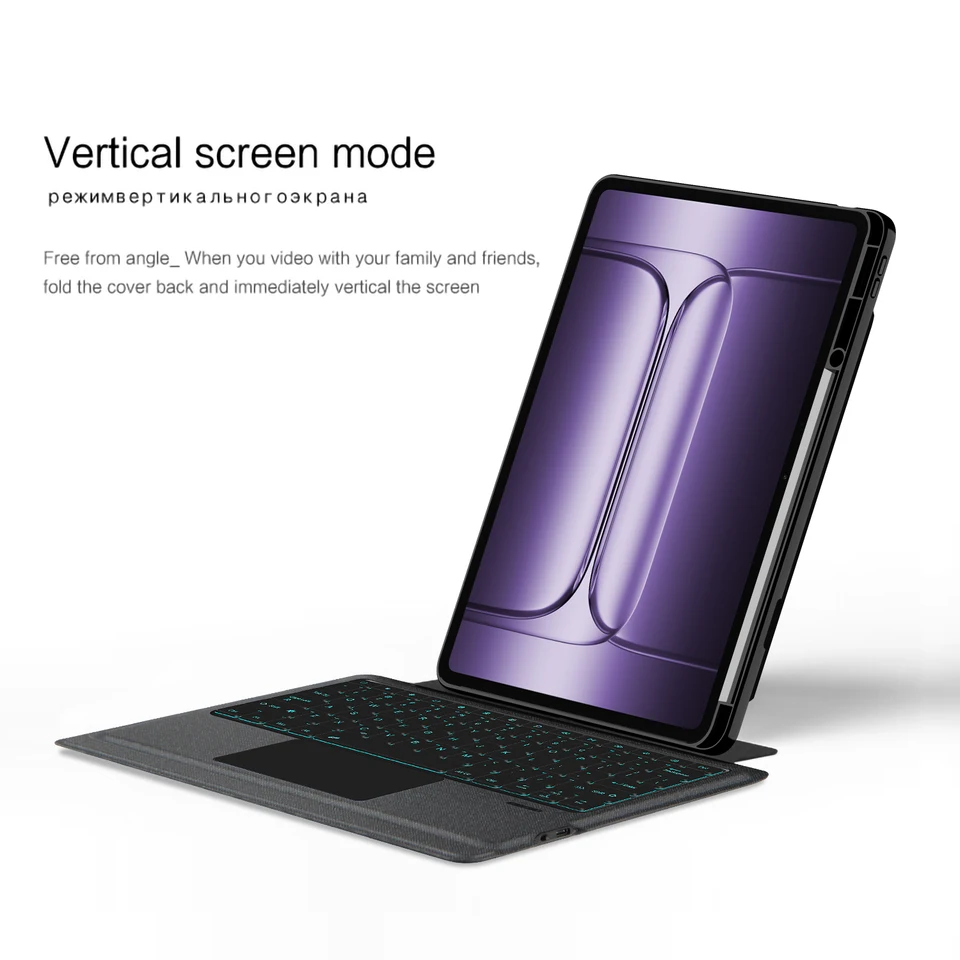 OnePlus Pad 3用マジックキーボードケース、バックライトタッチパッド