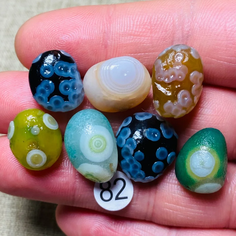 Agate sardonyx naturelle colorée Alxa Gobi, spécimen de roche, cristal énergétique, guérison des chakras, pierre de Reiki, décoration de jardin et de maison, cadeau, 7 pièces