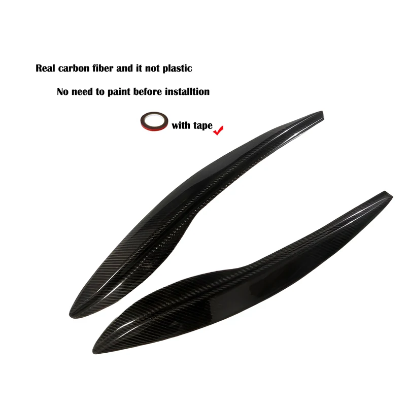 Cubierta de Faro de fibra de carbono Real para Honda FIT JAZZ, párpado negro mate, lámpara frontal, pegatina decorativa para cejas, GE6, GE8, 2008 - 2013