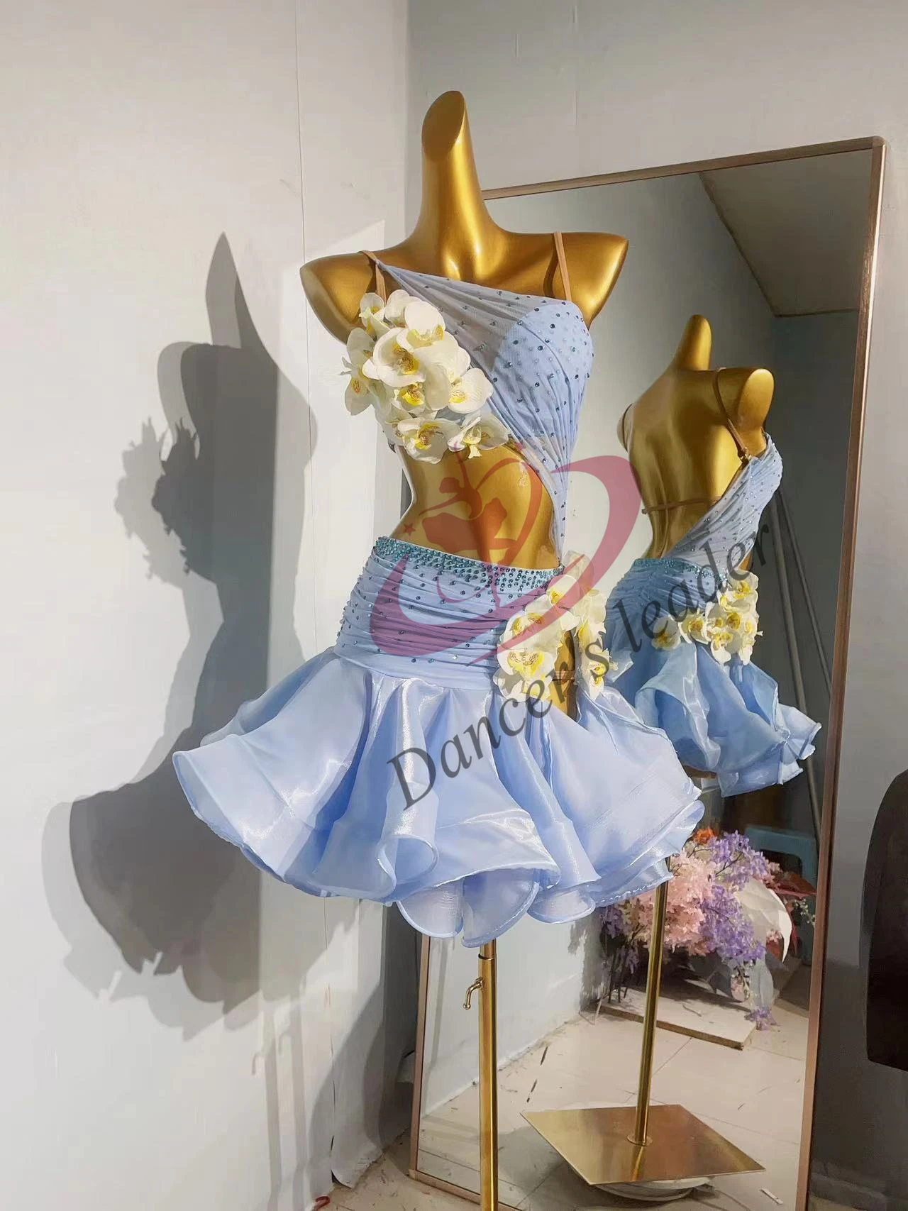 Vestido de baile latino de gama alta personalizado fiesta de verano vestido de baile Floral Cha Tango vals ropa profesional de escenario para adultos