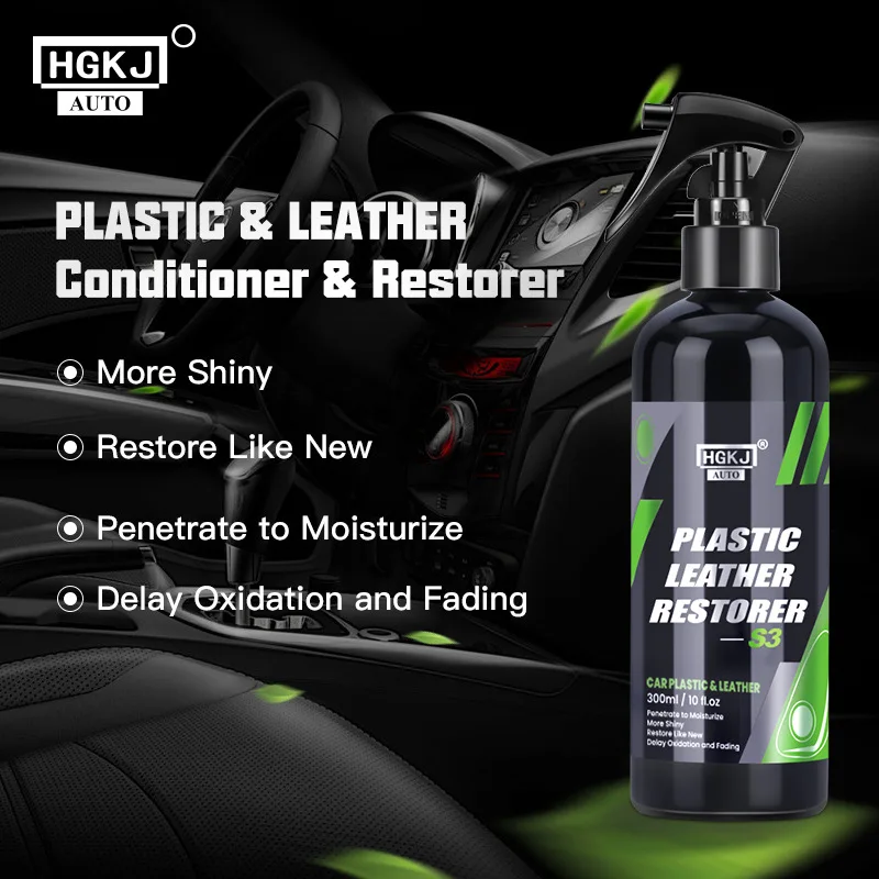 Hgkj S3 Restaurador de couro plástico, Quick Coat para interior do carro, Remodelar, Renovador, Condicionador, Limpeza