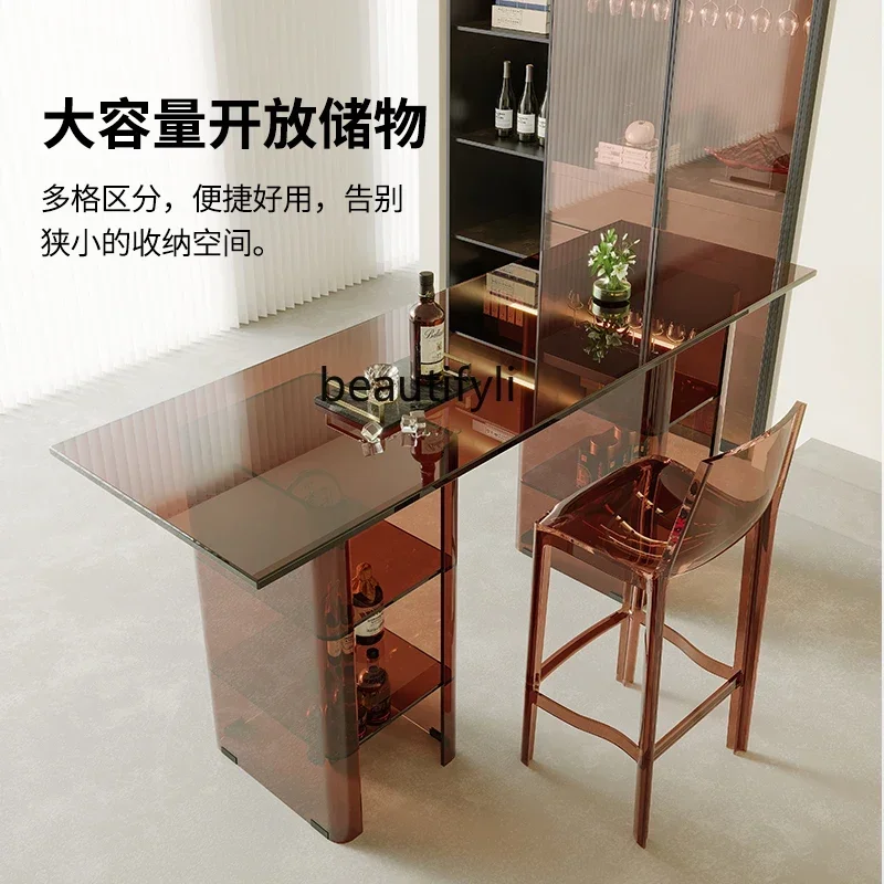 

Great discounts Italian minimalist bar table, living room partition cabinet, designer home leisure high table