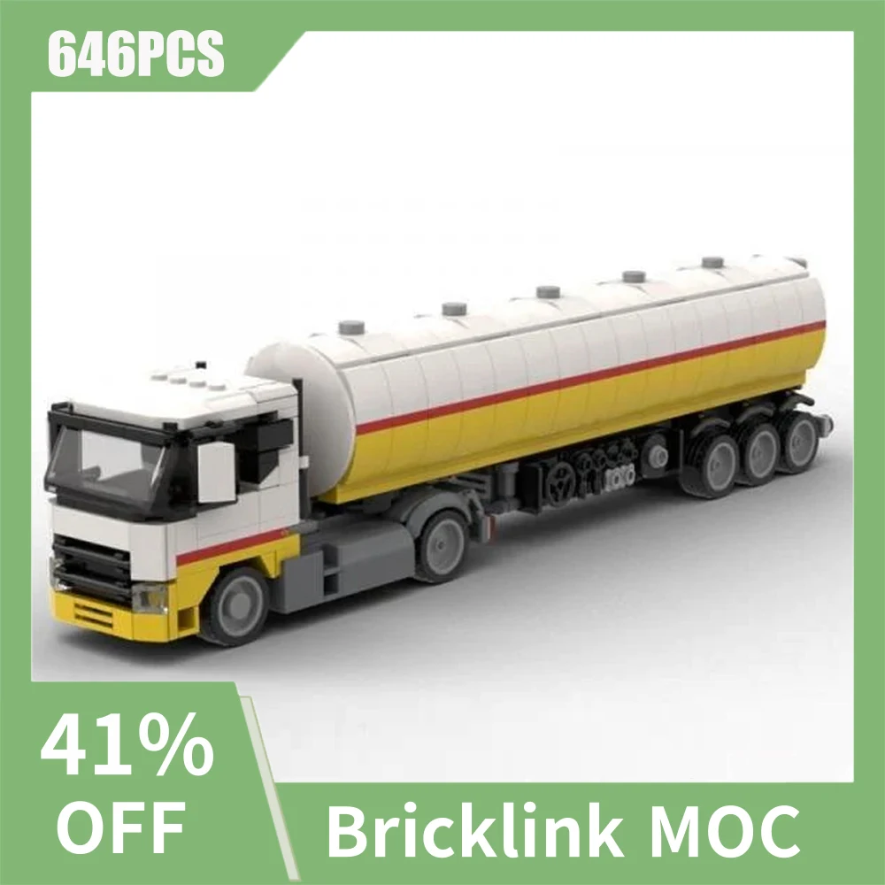 646PCS MOC city Engineering Fuel semi-trailer Truck model DIY creative ideas Child Toy birthday Gift technology building Blocks