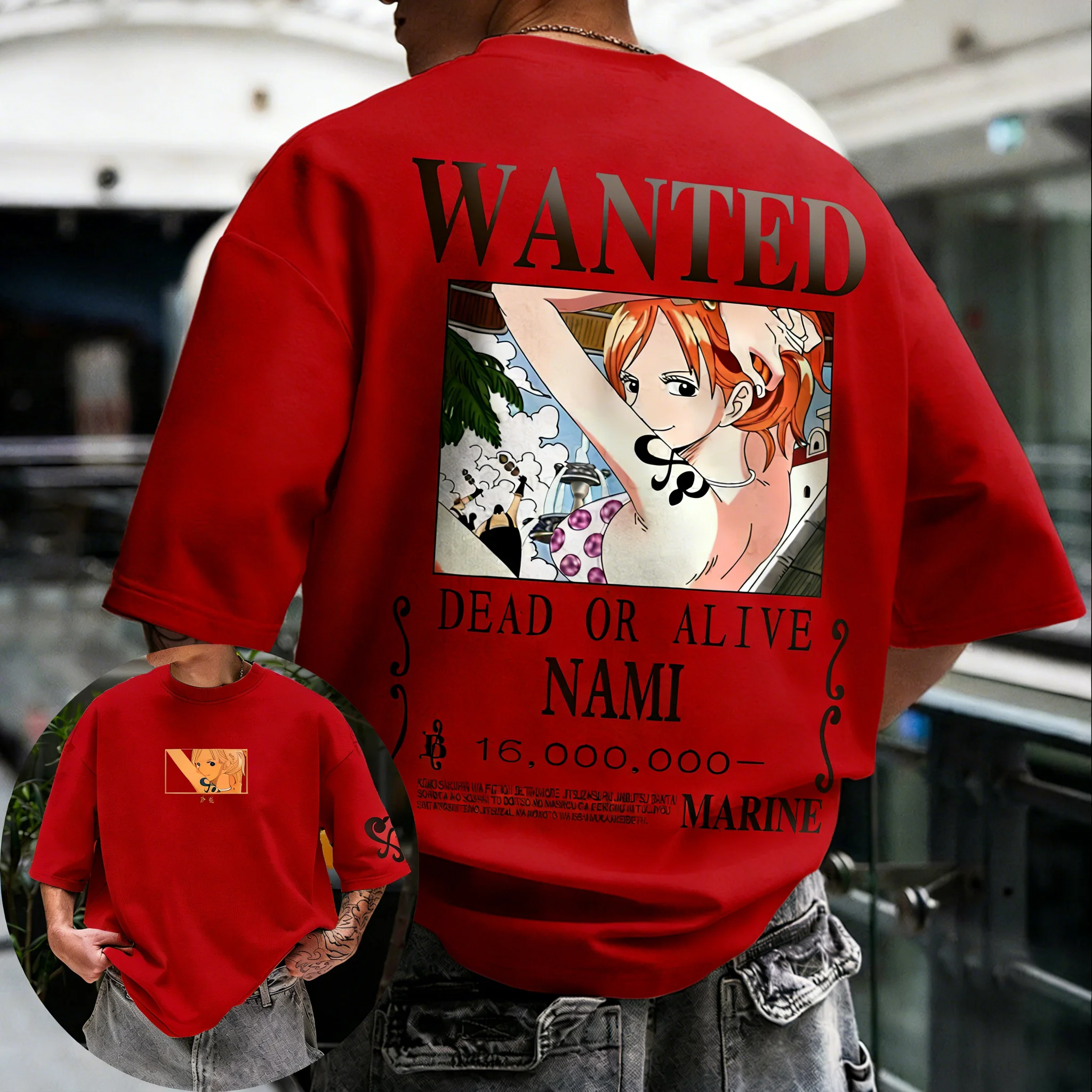 ONE PIECE Anime Nami Printed Cotton T-shirt 2026 Summer New Men's