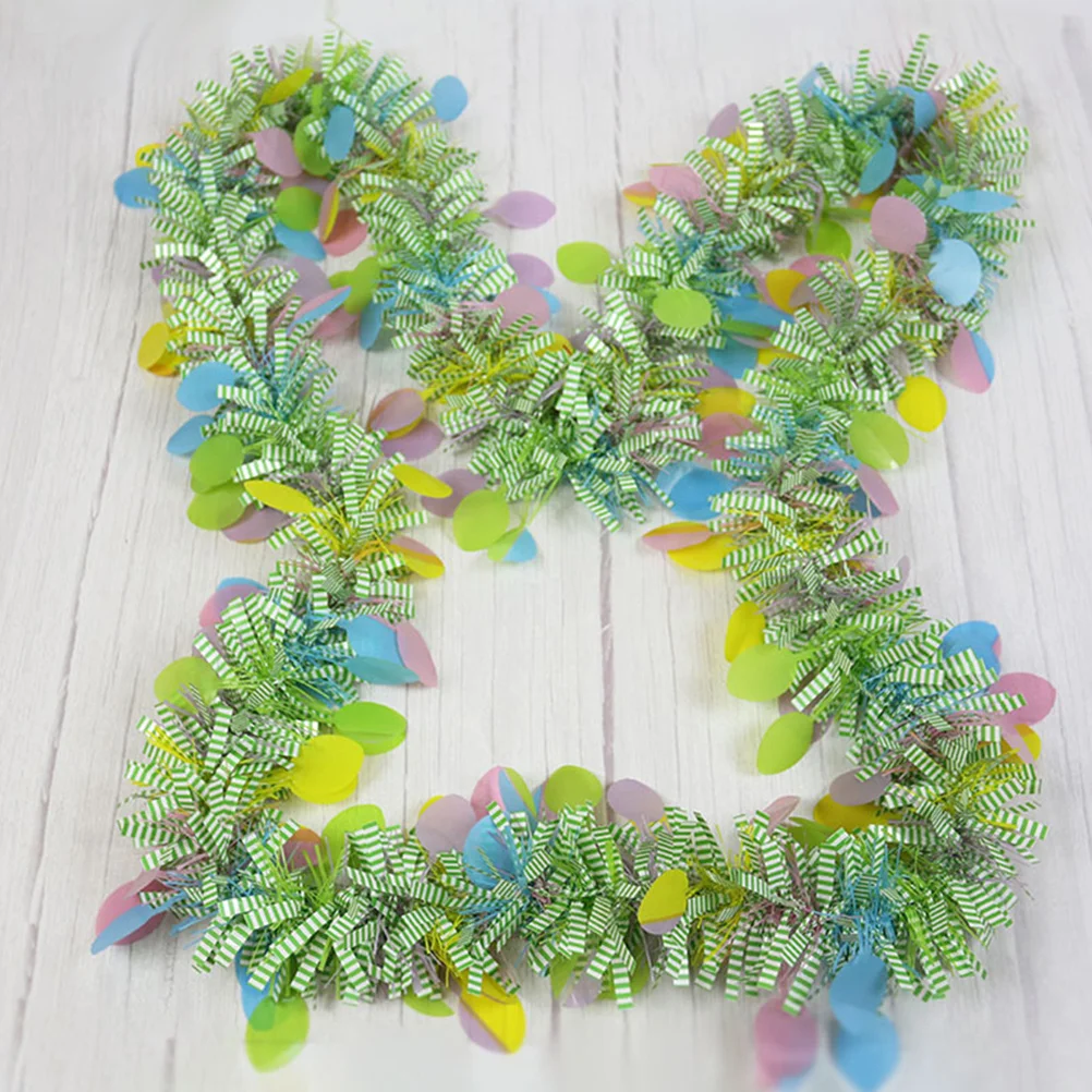 

8pcs Garland Fringe Backdrop Easter Tree Skirt Craft Supplies PET Summer Decor Garland Decoration Easter Christmas Tinsel