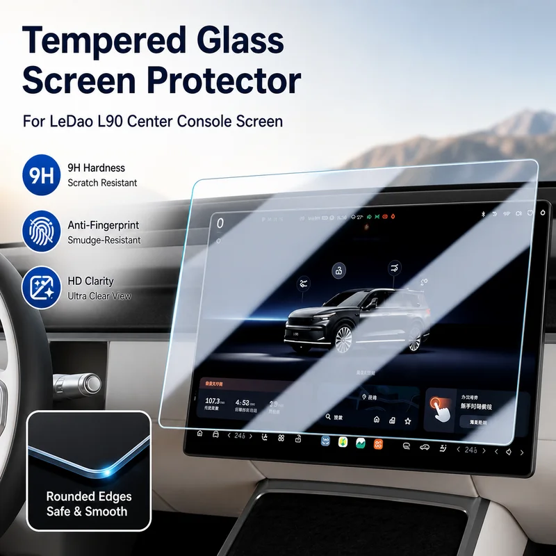 For LeDao L90 Center Console Screen Tempered Glass Film, Navigation Rear TV Display Protector, Automotive Interior Accessory