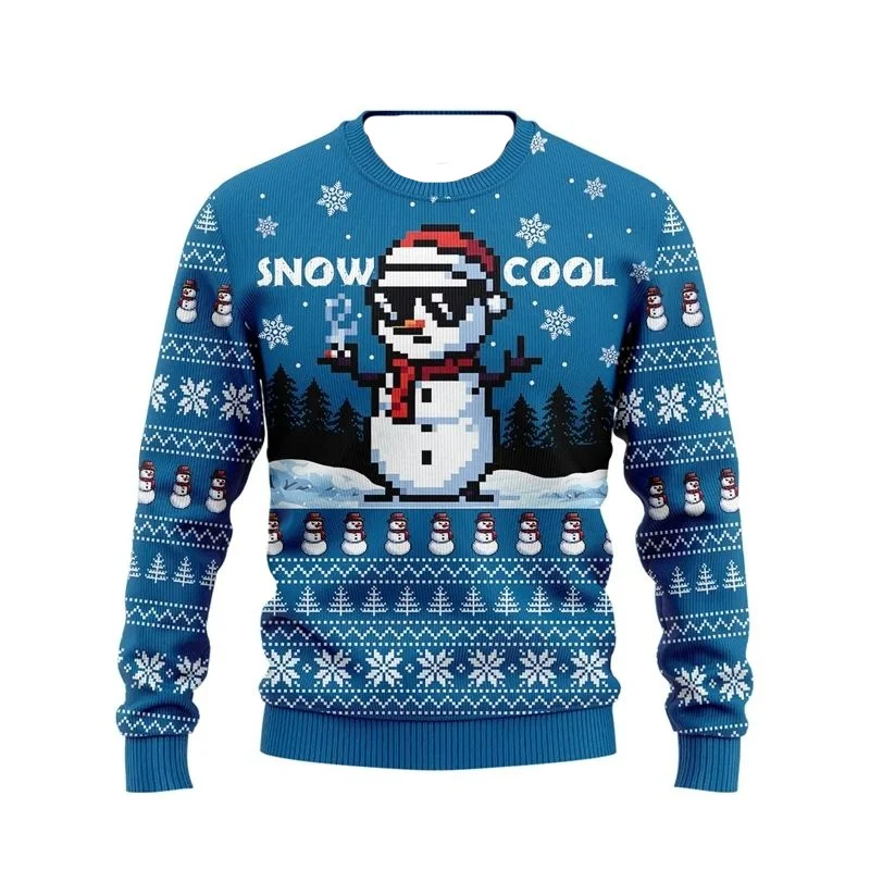 الرجال النساء عيد الميلاد البلوز ثلاثية الأبعاد عيد الميلاد ثلج سانتا مطبوعة القبيح عيد الميلاد سترة للجنسين البلوز عطلة حفلة البلوز القمم #3