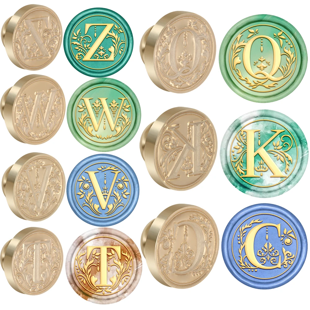 

Wax Seal Stamp Round Removable Brass Head Alphabets Z W V T Q K C For Decorating Snail Mail Gift Envelopes Wine Bags 2024