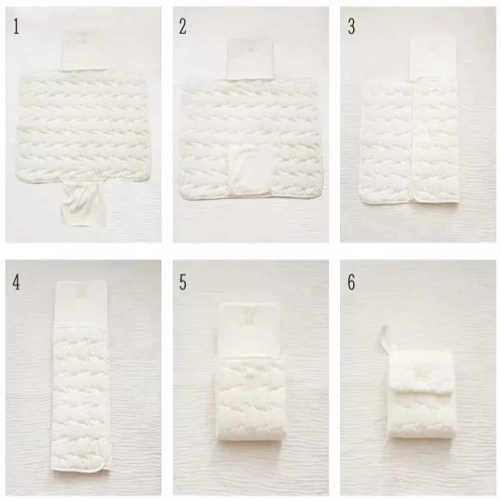 Alas Popok Bayi Lipat Portabel Alas Ganti Popok Berlapis Dapat Digunakan Kembali Alas Urinal Warna Solid Aksesori Perjalanan