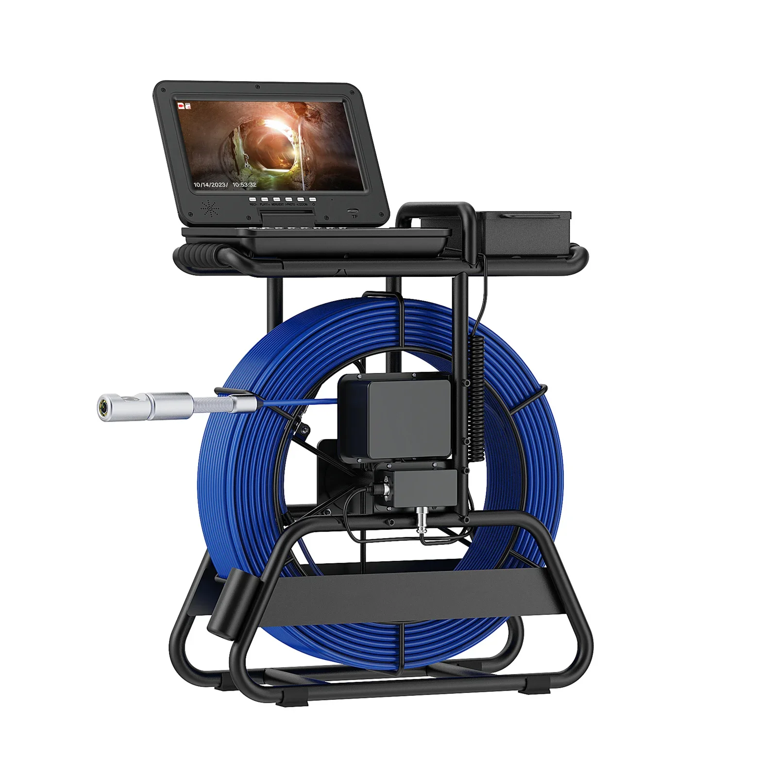 

360 Degrees 10 Inch Ips 1080P Screen Cable 100M Ip68 Sewer Camera Self Leveling 7mm 512HZ Locator Sewer Camera 7mm With Keypad