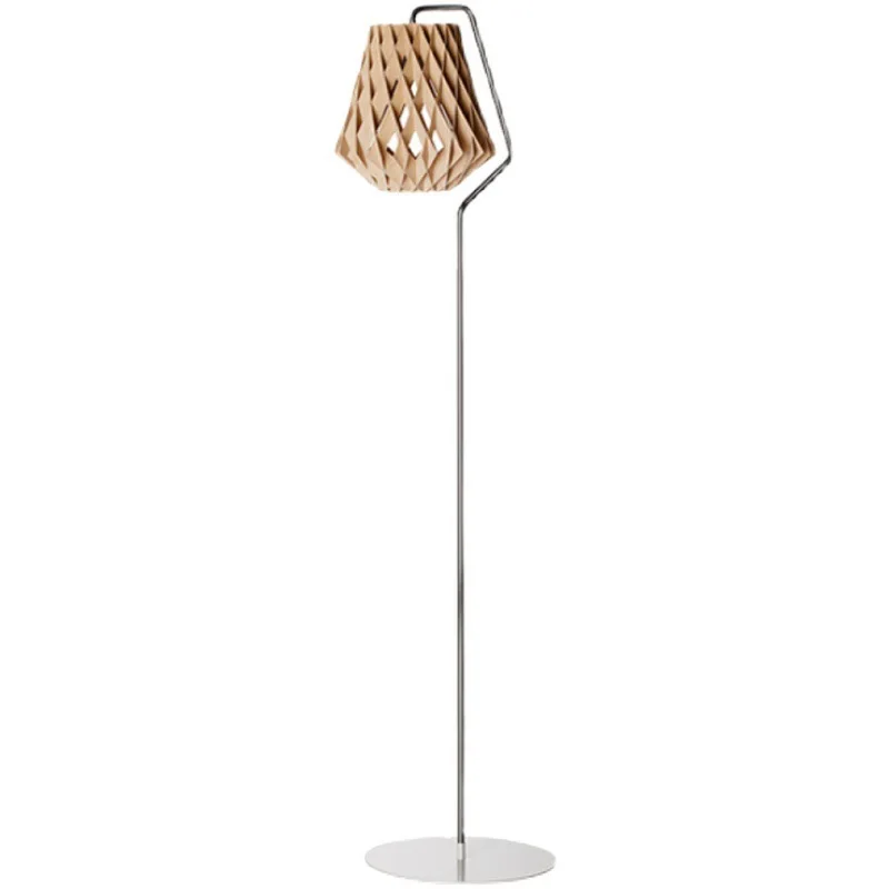 

Floor lamp, Italian wabi-sabi wind, creative ins Internet celebrity Nordic living room bedroom sofa edge wooden lampshade