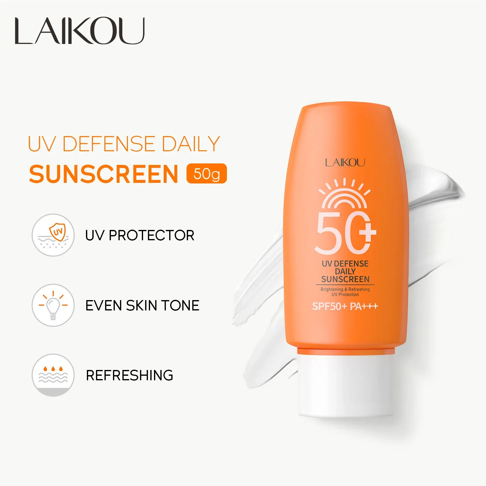 LAIKOU 50g crema protectora solar bloqueador solar Facial Spf 50 Gel loción aislante crema cremas faciales crema hidratante Facial cuidado de la piel