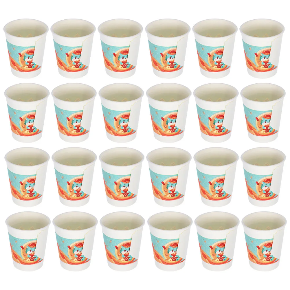 

100 Pcs Handle Paper Cup Chinese Cups Tea New Year Coffee Wedding Banquet Tiltable Party Supplies Disposable
