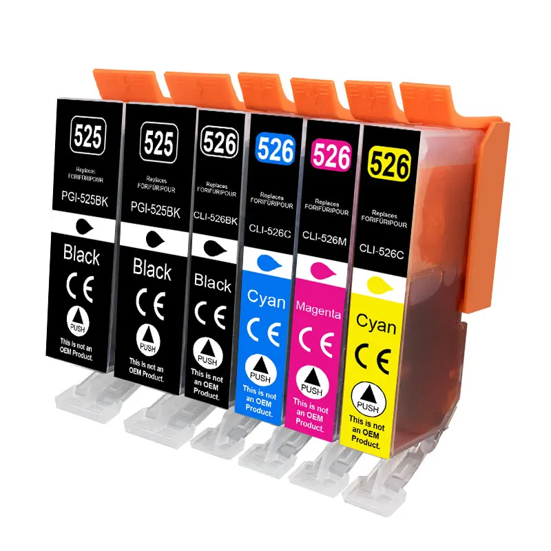 PGI 525XL CLI 526XL Ink Cartridge For Canon 525 526 XL Compatible PIXMA iP4850 iP4950 MG5150 MG5250 MG6150 MG8150 MX885 MG5350