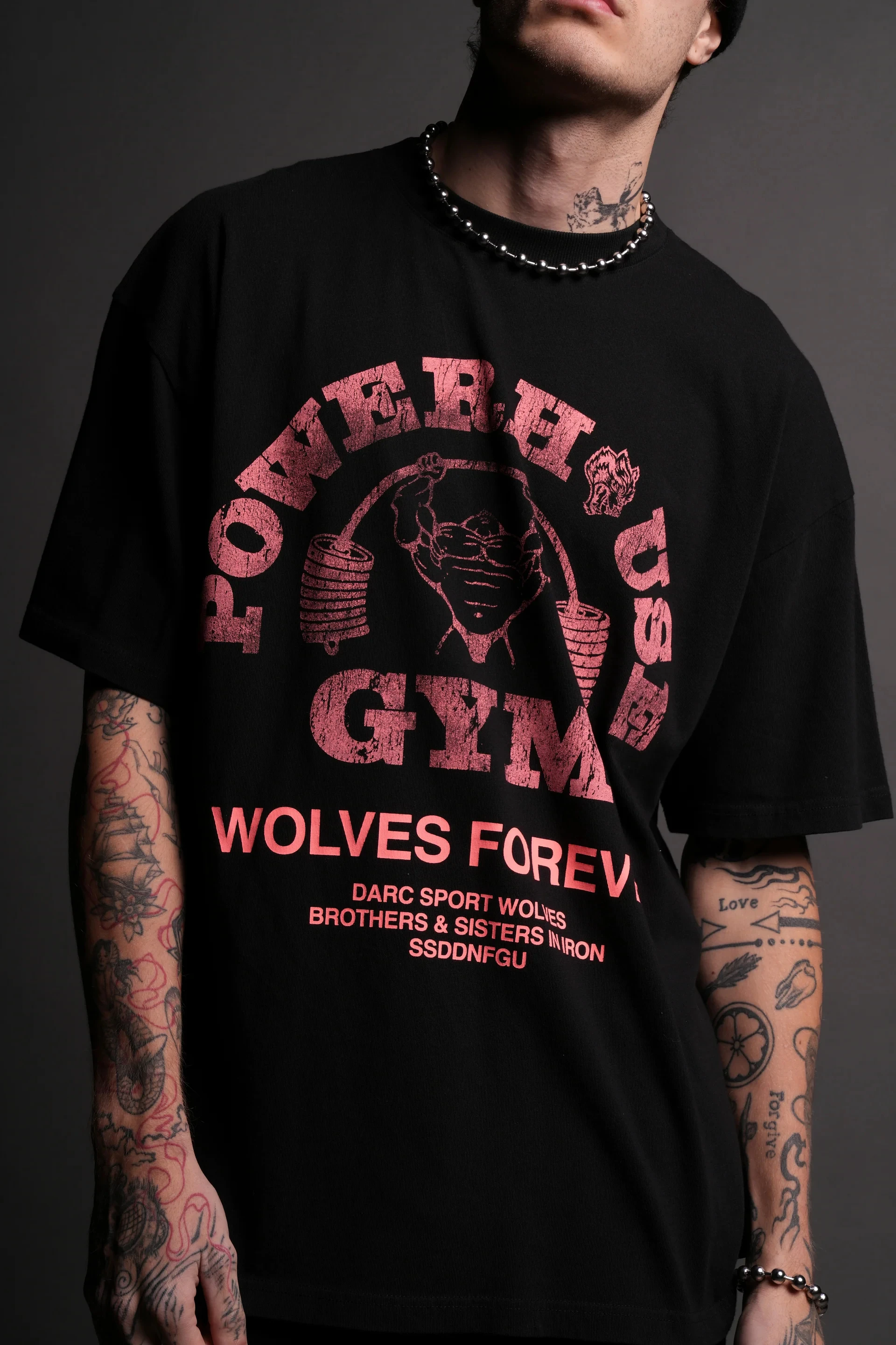 Wolves Club Men T Shirt GYM Oversized Fitness Tee Tops in Black Graphic PRINT Shirts US SIZE Y2K T-shirts CBUM