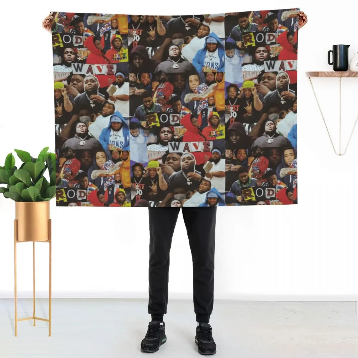 

Rod Wave Collage Throw Blanket Soft Warm Blanket Gift for Men Women Adults