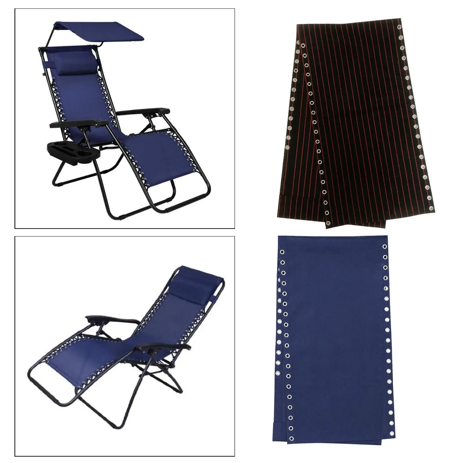 

Leisure Recliner Replacement Mesh Canvas Fabric Kit for Lounge Chair Patio Beach Chair Universal Sling Cover