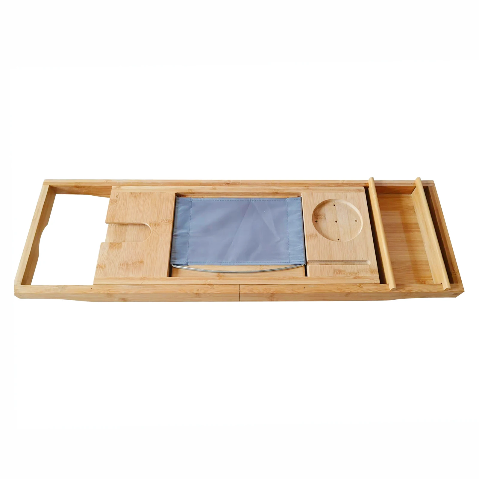 

Bamboo Bathtub Tray, Tablet Holder Tray Shelf Pad Retractable Bamboo Shelf